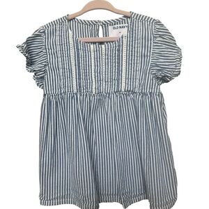 Old Navy Blue and White Striped Kids Blouse